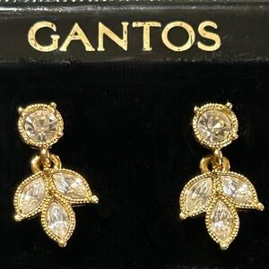 New Old Stock!  Avon marquise leaves dangle earrings